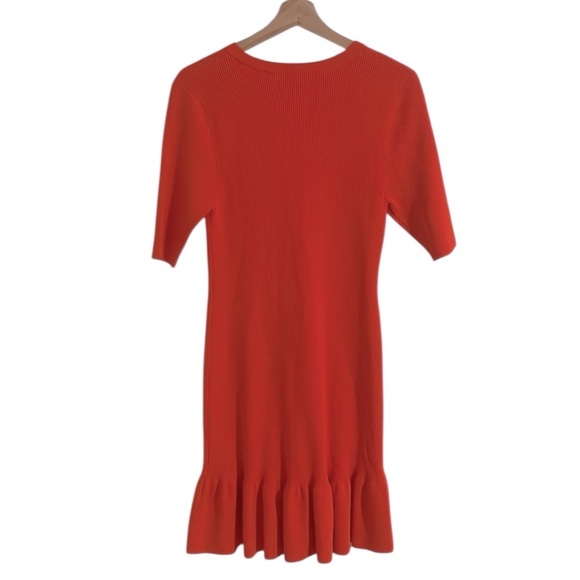 A.L.C Vance Dress Women’s Size XL Mini Ribbed Knit Tangerine Orange - Picture 6 of 11